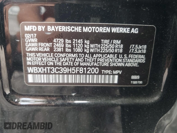 2017 BMW X1 xDrive28i with VIN WBXHT3C39H5F81200, listed as a Copart auction lot 55304485 with 88,948 mi miles and Salvage Title. Bid and sale history available at DreamBid. Image 13.