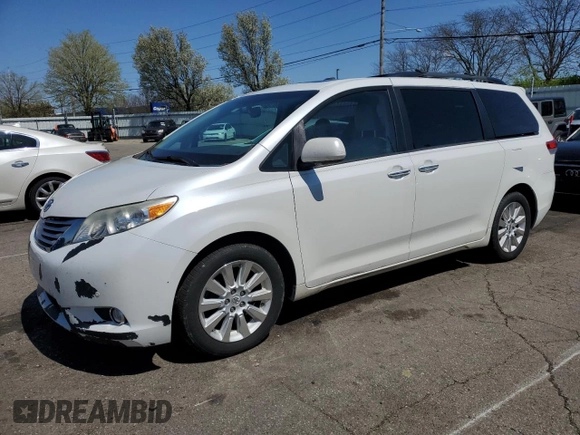 2012 Toyota Sienna XLE with VIN 5TDDK3DC6CS045186, listed as a Copart auction lot 51978615 with 192,105 mi miles and Clean Title. Bid and sale history available at carsss.com. Image 1.