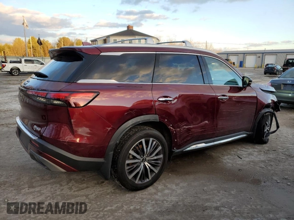 2023 Infiniti QX60 Sensory with VIN 5N1DL1GS4PC368742, listed as a Copart auction lot 84702134 with 24,542 mi miles and Salvage title. Bid and sale history available at DreamBid. Image 3.