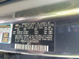 2021 Kia Seltos S z VIN KNDEUCAA2M7149395, wystawiony jako IAAI lot #42279753 z przebiegiem 27 074 mil mil oraz . Historia ofert i sprzedaży dostępna na DreamBid. Obrazek 9.