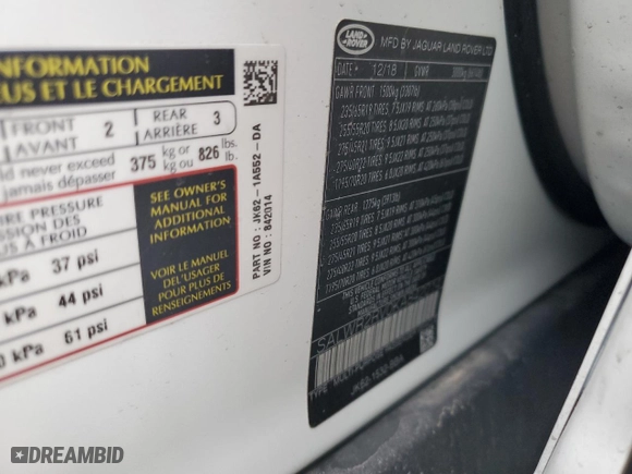 2019 Land Rover Range Rover Sport HSE with VIN SALWR2RV0KA842014, listed as a Copart auction lot 49833525 with 79,304 mi miles and Salvage Title. Bid and sale history available at carsss.com. Image 13.