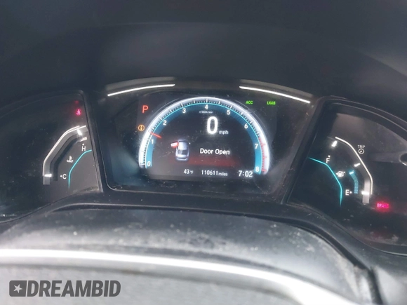 2019 Honda Civic Sedan LX with VIN 19XFC2F64KE029682, listed as a IAAI auction lot 41806403 with 110,611 mi miles. Bid and sale history available at carsss.com. Image 7.