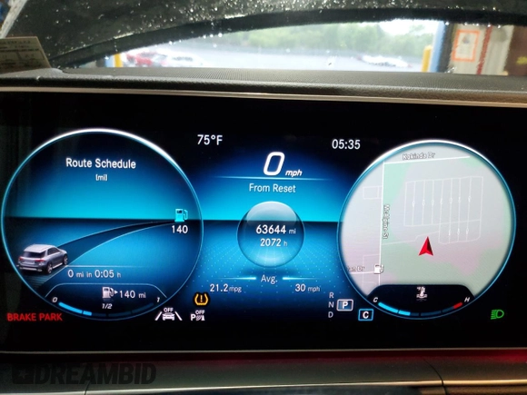 2021 Mercedes-Benz GLE 350 with VIN 4JGFB4KB6MA535372, listed as a Copart auction lot 64270015 with 63,648 mi miles and Salvage title. Bid and sale history available at DreamBid. Image 9.