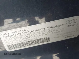 2011 Audi A6 Prestige with VIN WAUKGAFB2BN008817, listed as a IAAI auction lot 42541483 with 111,803 mi miles and . Bid and sale history available at DreamBid. Image 9.