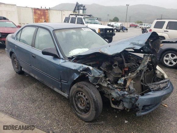 1996 Honda Civic DX with VIN 2HGEJ6621TH525813, listed as a Copart auction lot 48151765 with 229,339 mi miles and Salvage Title. Bid and sale history available at carsss.com. Image 4.