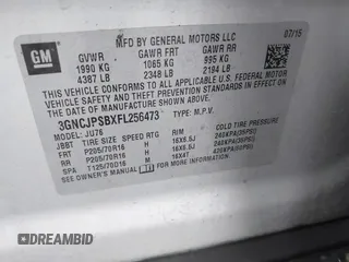 2015 Chevrolet Trax LS with VIN 3GNCJPSBXFL256473, listed as a IAAI auction lot 41130809 with 106,923 mi miles and . Bid and sale history available at DreamBid. Image 9.