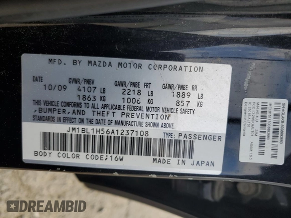 2010 Mazda 3 S Sport z VIN JM1BL1H56A1237108, wystawiony jako Copart lot #52224805 z przebiegiem 223 744 mil mil oraz Szkoda całkowita • Salvage title. Historia ofert i sprzedaży dostępna na DreamBid. Obrazek 14.