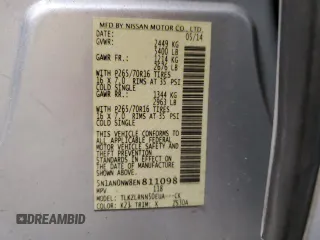 2014 Nissan Xterra X with VIN 5N1AN0NW8EN811098, listed as a Copart auction lot 54753235 with 124,741 mi miles and Clean Title. Bid and sale history available at DreamBid. Image 13.