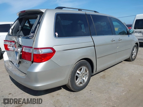 2005 Honda Odyssey EX-L with VIN 5FNRL38705B008884, listed as a IAAI auction lot 42081384 with 219,336 mi miles. Bid and sale history available at carsss.com. Image 4.