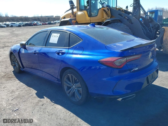 2022 Acura TLX w/A-Spec Package with VIN 19UUB5F54NA005992, listed as a IAAI auction lot 41709228 with 22,134 mi miles. Bid and sale history available at carsss.com. Image 3.
