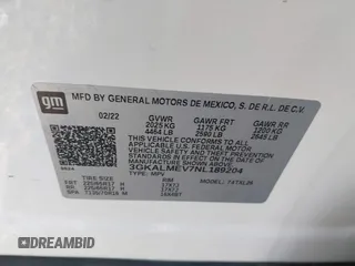 2022 GMC Terrain SLE with VIN 3GKALMEV7NL189204, listed as a IAAI auction lot 42399028 with 48,342 mi miles and . Bid and sale history available at DreamBid. Image 9.