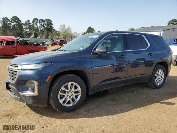 2023 Chevrolet Traverse LS with VIN 1GNERFKW4PJ206515, listed as a Copart auction lot 49480195 with 53,521 mi miles and Salvage Title. Bid and sale history available at carsss.com. Image 1.