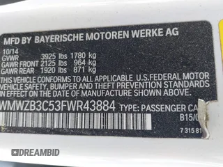 2015 MINI Countryman z VIN WMWZB3C53FWR43884, wystawiony jako IAAI lot #42336430 z przebiegiem 111 934 mil mil oraz . Historia ofert i sprzedaży dostępna na DreamBid. Obrazek 9.