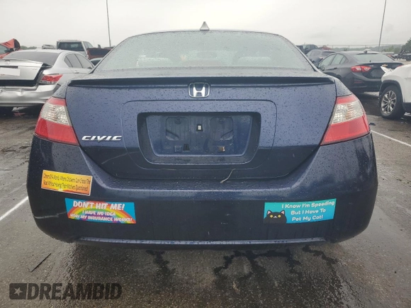 2009 Honda Civic Cpe EX with VIN 2HGFG128X9H502068, listed as a Copart auction lot 61962254 with 0 mi miles and Salvage Title. Bid and sale history available at carsss.com. Image 6.