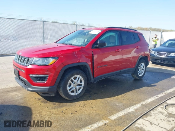 2018 Jeep Compass Sport with VIN 3C4NJCAB3JT255203, listed as a IAAI auction lot 42052746 with 112,451 mi miles and . Bid and sale history available at DreamBid. Image 19.