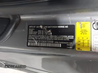 2013 BMW 3 Series 335i xDrive with VIN WBAKF9C51DE672559, listed as a IAAI auction lot 42247641 with 108,451 mi miles and . Bid and sale history available at DreamBid. Image 9.