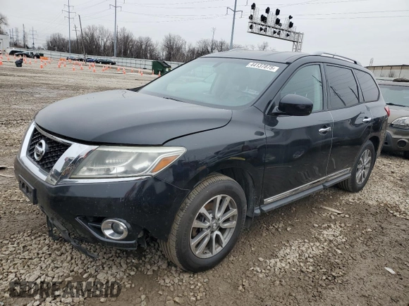2013 Nissan Pathfinder S with VIN 5N1AR2MM5DC604128, listed as a Copart auction lot 44137875 with 225,680 mi miles and Salvage Title. Bid and sale history available at carsss.com. Image 1.