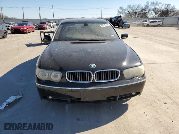 2005 BMW 7 Series 745Li with VIN WBAGN63535DS56267, listed as a Copart auction lot 45717775 with Not provided miles and Salvage title. Bid and sale history available at DreamBid. Image 5.