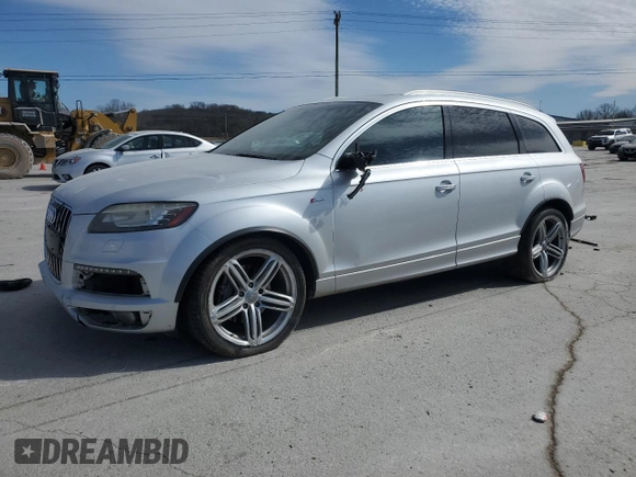 2014 Audi Q7 3.0T S line Prestige with VIN WA1DGAFEXED003312, listed as a Copart auction lot 46977585 with 173,365 mi miles and Salvage Title. Bid and sale history available at carsss.com. Image 1.