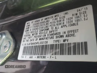 2015 Acura RDX with VIN 5J8TB4H34FL030138, listed as a IAAI auction lot 42027815 with 139,071 mi miles and . Bid and sale history available at carsss.com. Image 9.