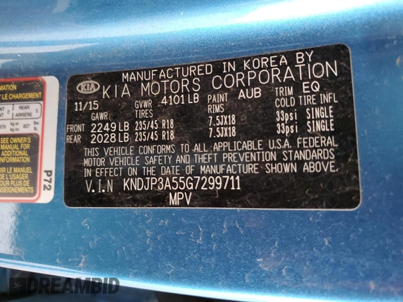 2016 Kia Soul + z VIN KNDJP3A55G7299711, wystawiony jako Copart lot #59700625 z przebiegiem 101 092 mil mil oraz Czysty tytuł • Clean title. Historia ofert i sprzedaży dostępna na DreamBid. Obrazek 12.