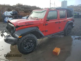 2021 Jeep Wrangler Unlimited Sport Altitude with VIN 1C4HJXDGXMW546873, listed as a Copart auction lot 44045685 with 33,592 mi miles and Salvage Title. Bid and sale history available at carsss.com. Image 1.