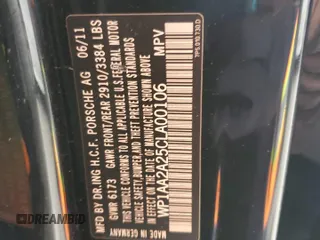 2012 Porsche Cayenne z VIN WP1AA2A25CLA00106, wystawiony jako Copart lot #60479845 z przebiegiem 184 630 mil mil oraz Czysty tytuł • Clean title. Historia ofert i sprzedaży dostępna na DreamBid. Obrazek 13.