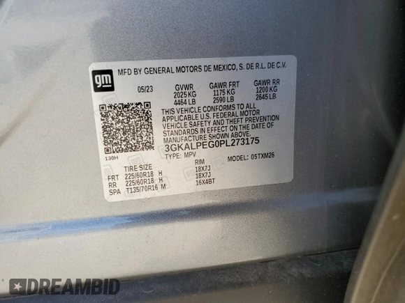 2023 GMC Terrain SLT z VIN 3GKALPEG0PL273175, wystawiony jako Copart lot #48524875 z przebiegiem 33 842 mil mil oraz Szkoda całkowita • Salvage title. Historia ofert i sprzedaży dostępna na DreamBid. Obrazek 14.