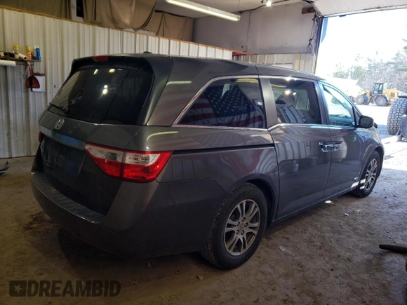 2013 Honda Odyssey EX-L with VIN 5FNRL5H65DB038237, listed as a Copart auction lot 52678845 with 173,027 mi miles and Salvage Title. Bid and sale history available at DreamBid. Image 3.