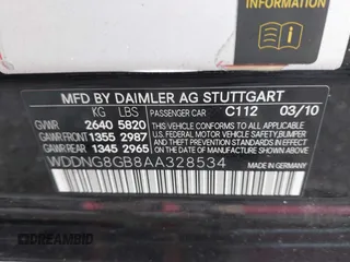 2010 Mercedes-Benz S 550 with VIN WDDNG8GB8AA328534, listed as a IAAI auction lot 42246844 with 221,107 mi miles and . Bid and sale history available at DreamBid. Image 9.