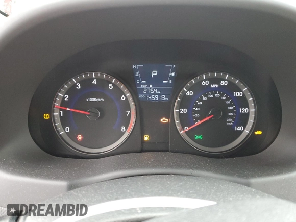 2013 Hyundai Accent GS with VIN KMHCT5AEXDU105425, listed as a Copart auction lot 46799235 with 145,913 mi miles and Salvage Title. Bid and sale history available at carsss.com. Image 9.