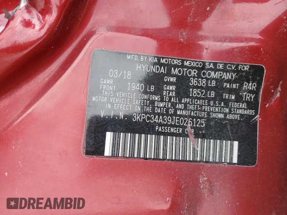 2018 Hyundai Accent Limited with VIN 3KPC34A39JE026125, listed as a Copart auction lot 41392945 with 138,620 mi miles and Salvage Title. Bid and sale history available at carsss.com. Image 12.
