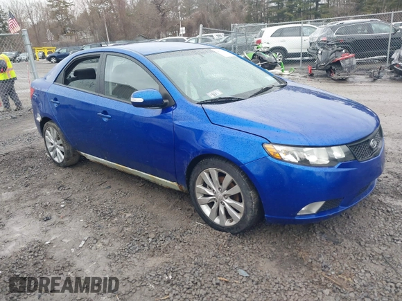 2010 Kia Forte SX with VIN KNAFW4A38A5142042, listed as a IAAI auction lot 41711307 with 162,765 mi miles. Bid and sale history available at carsss.com. Image 1.