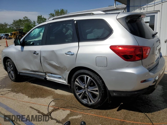 2017 Nissan Pathfinder SL with VIN 5N1DR2MM2HC692588, listed as a Copart auction lot 57098315 with 58,710 mi miles and Salvage title. Bid and sale history available at DreamBid. Image 2.