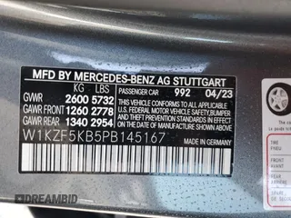 2023 Mercedes-Benz E 450 with VIN W1KZF5KB5PB145167, listed as a Copart auction lot 73649954 with Not Provided miles and Salvage Title. Bid and sale history available at DreamBid. Image 13.