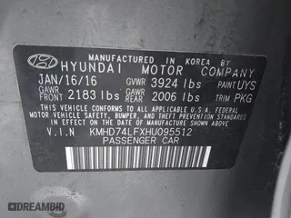 2017 Hyundai Elantra SE with VIN KMHD74LFXHU095512, listed as a IAAI auction lot 41627746 with 206,868 mi miles. Bid and sale history available at carsss.com. Image 9.