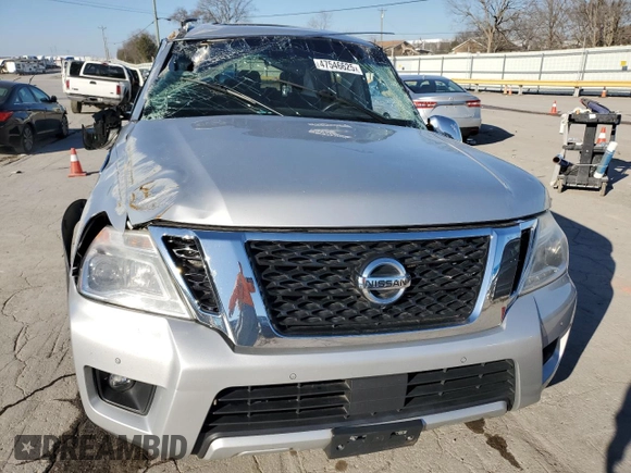 2017 Nissan Armada Platinum z VIN JN8AY2NDXH9010339, wystawiony jako Copart lot #47546625 z przebiegiem Nie podano mil oraz Szkoda całkowita • Salvage title. Historia ofert i sprzedaży dostępna na DreamBid. Obrazek 5.