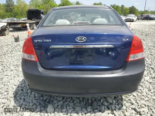 2009 Kia Spectra EX with VIN KNAFE222X95604934, listed as a Copart auction lot 53872145 with 86,838 mi miles and Clean Title. Bid and sale history available at carsss.com. Image 6.