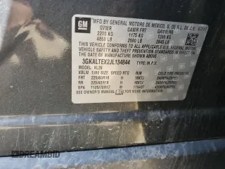 2018 GMC Terrain SLE z VIN 3GKALTEX2JL134844, wystawiony jako Copart lot #55033615 z przebiegiem 96 288 mil mil oraz Szkody całkowita. Historia ofert i sprzedaży dostępna na DreamBid. Obrazek 12.