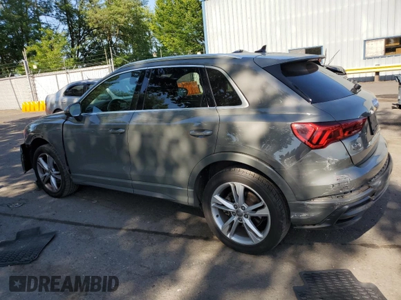 2020 Audi Q3 S line Premium with VIN WA1DECF35L1032280, listed as a Copart auction lot 58786915 with 48,006 mi miles and Salvage title. Bid and sale history available at DreamBid. Image 2.