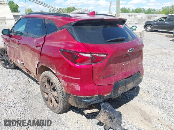 2021 Chevrolet Blazer RS z VIN 3GNKBKRS2MS579534, wystawiony jako IAAI lot #42207795 z przebiegiem 55 716 mil mil oraz . Historia ofert i sprzedaży dostępna na DreamBid. Obrazek 3.
