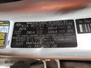 2014 Kia Forte LX with VIN KNAFX4A64E5243348, listed as a Copart auction lot 51270605 with 110,241 mi miles and Salvage Title. Bid and sale history available at DreamBid. Image 13.