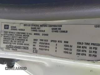 2008 Chevrolet Colorado LS with VIN 1GCCS149488178626, listed as a IAAI auction lot 41847804 with 182,497 mi miles and . Bid and sale history available at DreamBid. Image 9.
