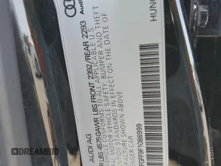 2015 Audi A3 Premium with VIN WAUBFGFF9F1086999, listed as a Copart auction lot 58563315 with 128,898 mi miles and Salvage title. Bid and sale history available at DreamBid. Image 13.