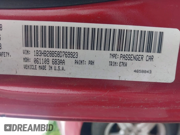 2008 Dodge Caliber SE z VIN 1B3HB28B58D769923, wystawiony jako IAAI lot #42097409 z przebiegiem 156 464 mil mil oraz . Historia ofert i sprzedaży dostępna na DreamBid. Obrazek 9.