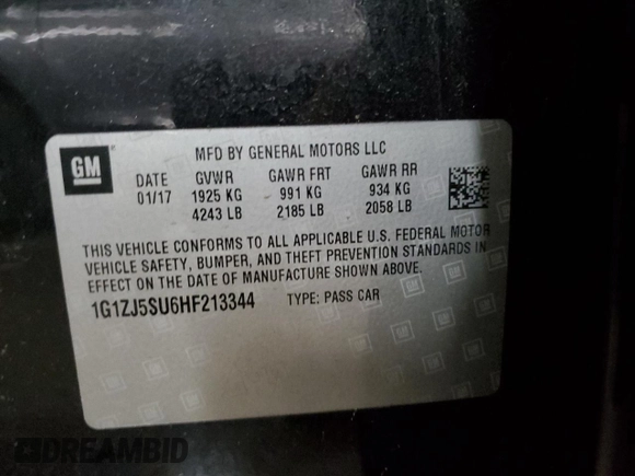 2017 Chevrolet Malibu Hybrid with VIN 1G1ZJ5SU6HF213344, listed as a Copart auction lot 51757155 with 113,196 mi miles and Salvage Title. Bid and sale history available at DreamBid. Image 13.