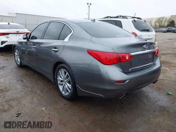 2014 Infiniti Q50 Premium with VIN JN1BV7AP4EM676498, listed as a IAAI auction lot 41900566 with 111,897 mi miles. Bid and sale history available at carsss.com. Image 3.