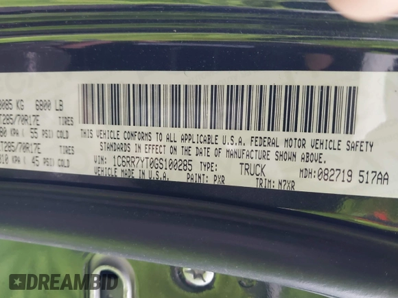 2016 Ram 1500 Rebel z VIN 1C6RR7YT0GS100285, wystawiony jako IAAI lot #42346719 z przebiegiem 103 309 mil mil oraz . Historia ofert i sprzedaży dostępna na DreamBid. Obrazek 9.