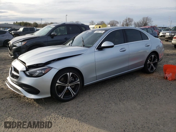 2023 Mercedes-Benz C 300 with VIN W1KAF4GB0PR094457, listed as a Copart auction lot 45687755 with 21,961 mi miles and Salvage Title. Bid and sale history available at carsss.com. Image 1.