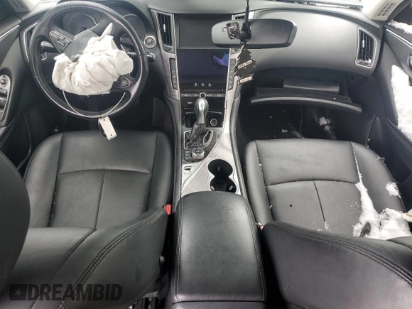 2016 Infiniti Q50 Premium with VIN JN1CV7AR5GM253082, listed as a Copart auction lot 43838735 with Not Provided miles and Salvage Title. Bid and sale history available at DreamBid. Image 8.